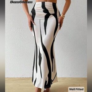 Black and White Maxi Skirt